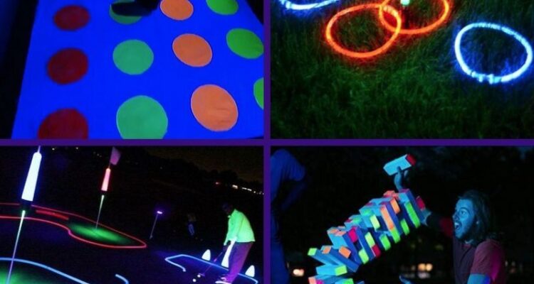 Blacklight spelletjes voor een glow in the dark feest